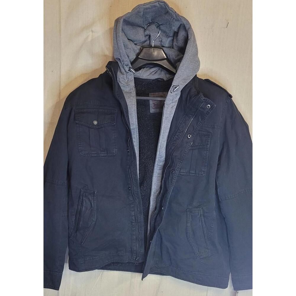 Levi's Military Style Utility Navy Cotton Jacket Quilted Lining - Size XL - NWT